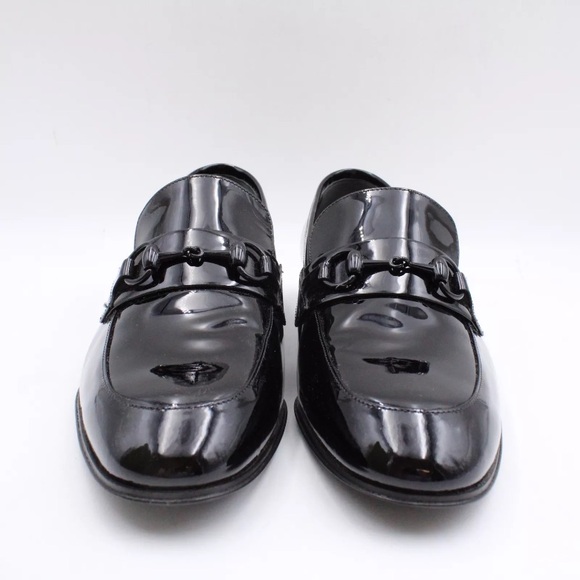 NIB [Gucci] Authenticated Black Patent Leather Loafers w Tonal Horsebit Mens 8 - Picture 8 of 17